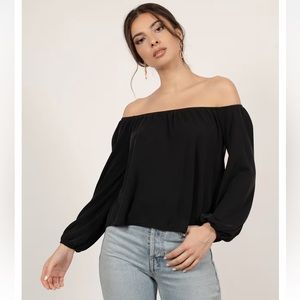 TOBI Off the shoulder black crop top